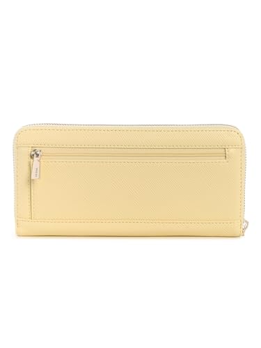 Guess Yellow Textured Zipper Laurel Large Zip Around Wallet