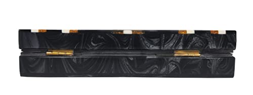 DUCHESS Women Star Black Golden Sparkle Glitter Resin Marble clutch