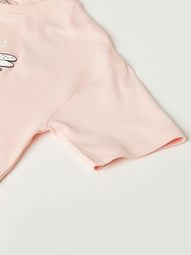 Max Girls Printed T-Shirt(Pink_9-10 Y)