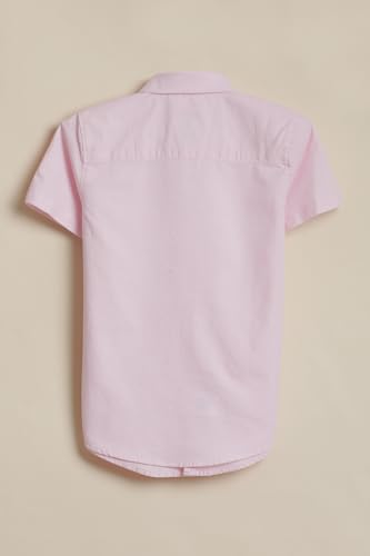 Boys Pink Solid Casual Shirt