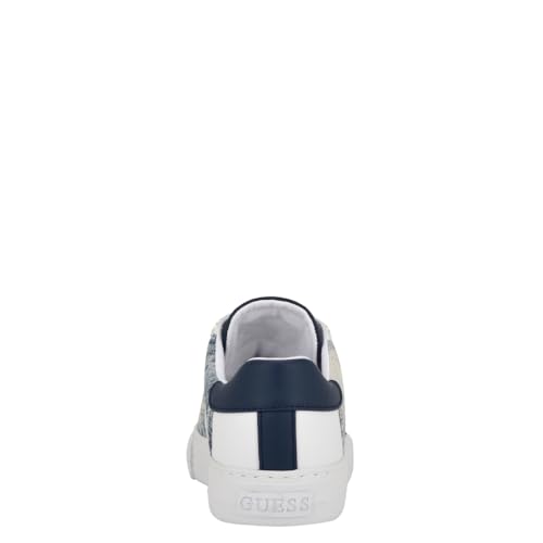 GUESS Women's Loven Sneaker, White/Blue 171, 4 UK