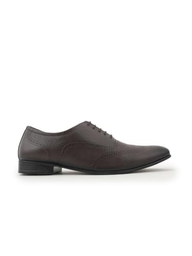 RAI SAHAB Formal Shoe for Men | Lace-Up Oxfords for Business & Casual Wear | Stylish Design with Comfortable Fit for All-Day Support(6405BRN-12UK) Brown