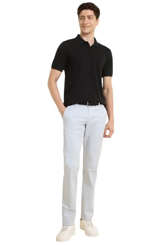 Men Grey Solid Casual Trousers