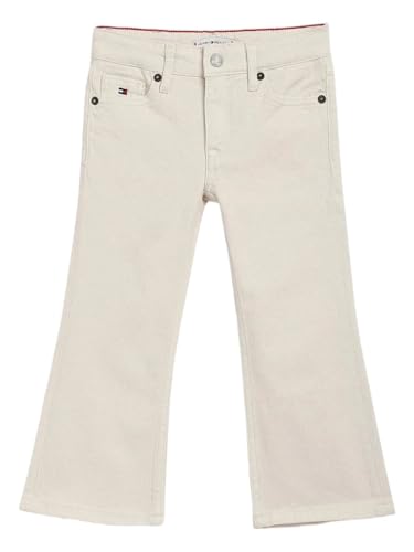 Girls Solid Straight-Fit Cotton Jeans Beige