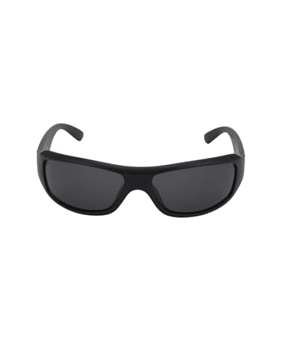Carlton London Black with Silver Toned and Black Polarised Lens Sports Sunglass for men