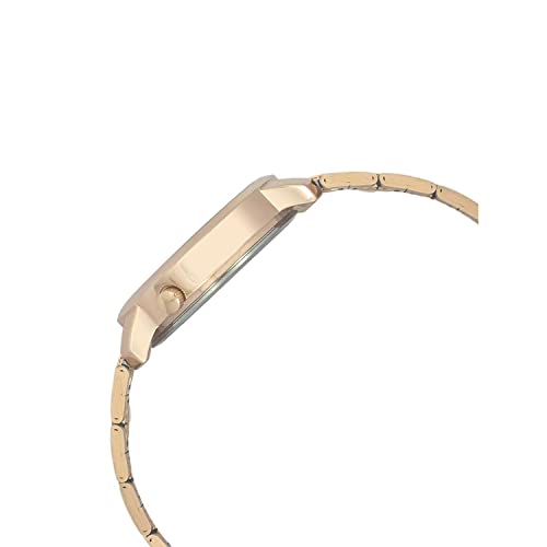 Helix by Timex Analog Watch for Women with Silver Round Dial & Rose Gold Stainless Steel Bracelet Band Water Resistant Women's Wrist Watches - TW032HL34