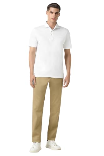 Men Khaki Solid Trousers