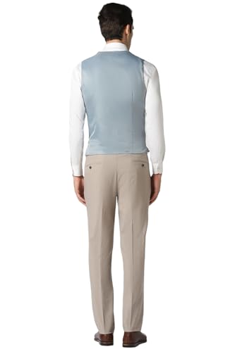 Van Heusen Men Beige Solid Slim Fit Formal Four Piece Suit