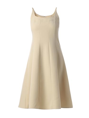 ONLY Women's Solid Fit and Flare Beige Dress
