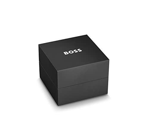 BOSS Women's Lucy Precious Watch, Black Leather Strap 3B Modern, Stylish Timepiece - Gift for Her 18.5mm, Gold Plated, bracelet