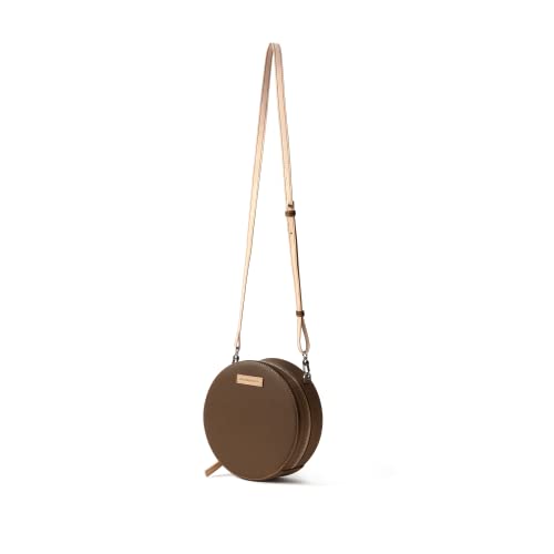 DailyObjects Printed Orbis Round Sling Crossbody Bag For Women| Stylish Walnut Brown Print Vegan Leather Purse With Slip Pocket Inside| Zip Closure & Adjustable Strap| Storage Space For Essentials