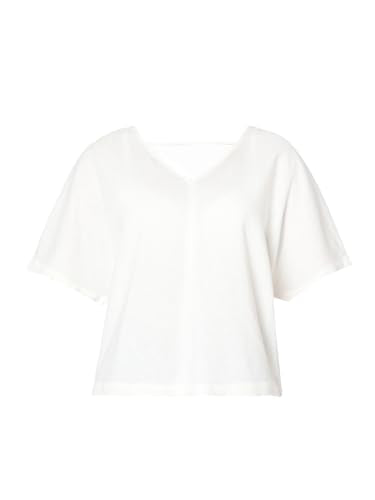 VERO MODA Women's Solid Regular Fit T-Shirt (Cloud Dancer)
