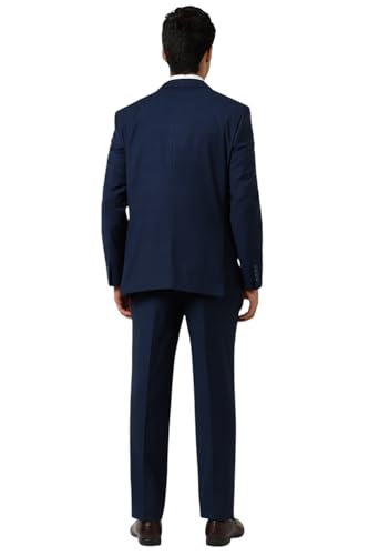 Van Heusen Men's Polyester Blend Three Piece Suit-Dress Set (VHSUCSLF728071_Navy