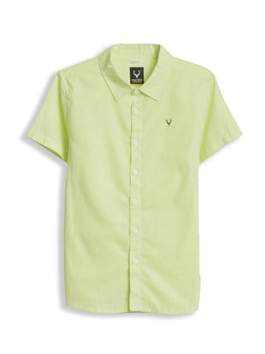 Boys Green Solid Casual Shirt