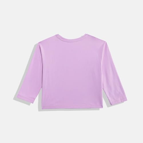 Mothercare Girls Printed Full Sleeves T-Shirt - Lavendar
