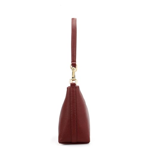 Da Milano Leather Shoulder Bag for Women - Cherry Red (LB-03232OL)