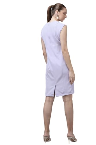 Van Heusen women's Polyester Blend Modern Knee-Length Dress (VWDRFRGFD20834_Purple