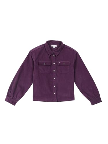 Girls Solid Regular Fit Cotton Shirt Purple