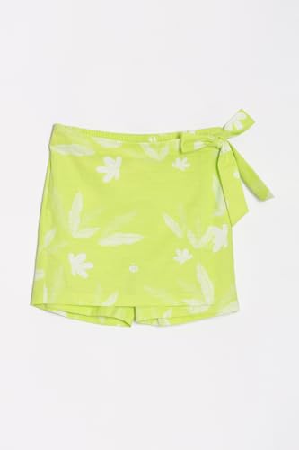 Girls Green Printed Casual Top and Shorts