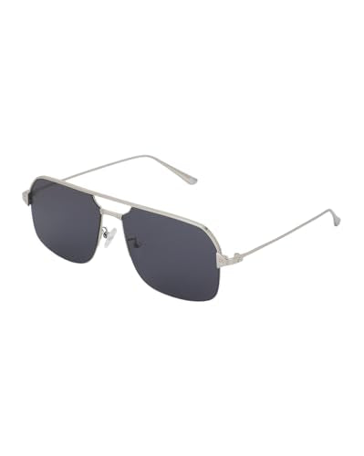Carlton London Premium Silver with Black Toned & UV Protected Lens Rectangle Sunglass for men