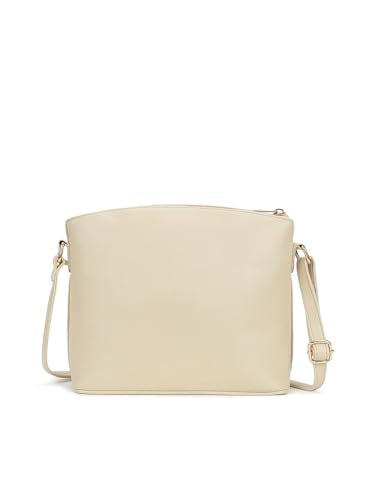 Fastrack City Beat Sling | White Faux-Leather Women’s Handbag | Adjustable Strap with Zipper Closure, Spacious Compartment & Stitch Detailing for Everyday Carry