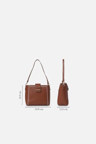 Women Brown Solid Casual Sling Bag