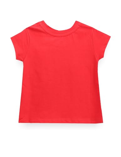 U.S. POLO ASSN. Kids Regular fit Cotton Appliqued Short Sleeves Crew Neck T-Shirts (UGTSH0362_Red_11-12Y)