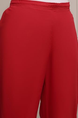 Biba Women Green-Maroon Cotton Straight Printed Suit Set_36