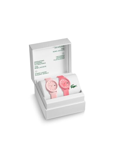 Lacoste Giftset Watch Qtz Basic Pink Color Round Dial Watch Pairs | Pink Silicone Material - 2070063