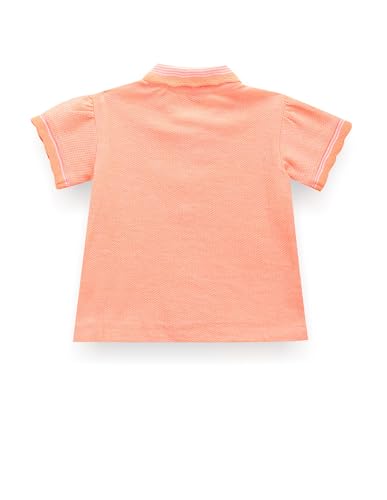 U.S. POLO ASSN. Girls Stripe Collar Polo Shirt Orange