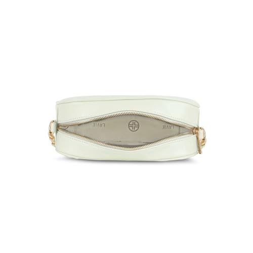 Lavie Aztec Box Synthetic Zipper Closure Women's Sling Bag (OFF WHITE, MEDIUM)