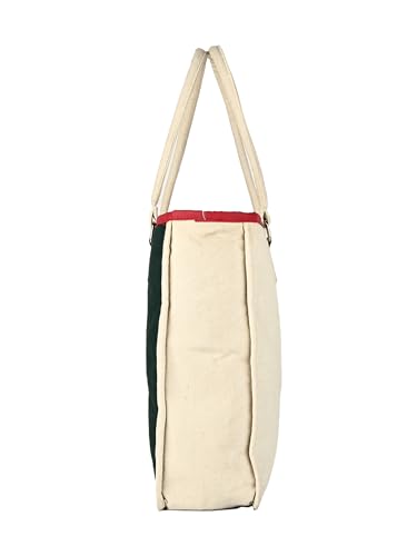 ENSAC Premium Cotton Tote Bag for Women, Stylish Handbag for women with Zip Closure | Fit for Office Bag, College, Travel Use | Handcrafted in India
