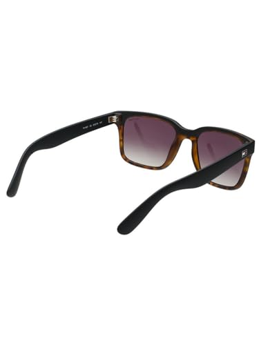 Tommy Hilfiger Sunglasses | Purple Lens | Black Frame | Full Rim Rectangle Shape Branded Latest and Stylish Non Polarized Eyewear | 100% UV Protection | Men Sunglasses| Size Medium | TH 1597 C1