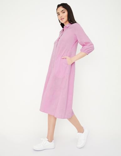 Max Women Solid Shirt Dress (MDDRS41006LAVENDER)_XS