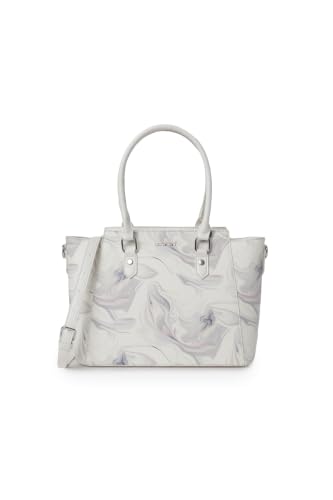 Women White Print Casual Tote Bag