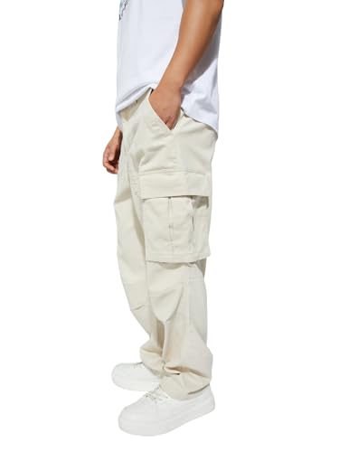 Max URB_N Men Solid Regular Fit Cargo Trousers (White_34)