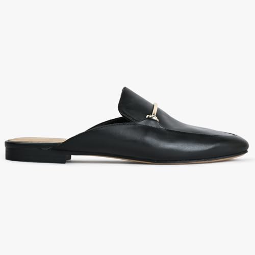 Aldo TERRI-001-BLACK Leather Round Toe Mule (3)