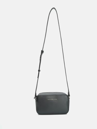 Solid Black Polyurethane Sling Bag