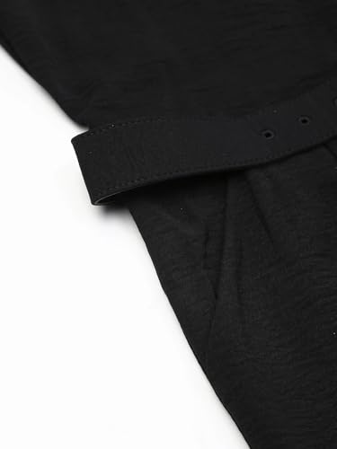 Regular Fit Solid Black Jumpsuit