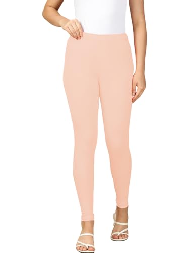 Lux Cozi PYNK Women's Solid Premium Cotton Lycra Ankle Length Leggings_COZI_PYNK_Ankle_Length_105_FS_1PC Crystal Pink