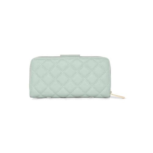 Lavie Zipper Diamond PU Women's Casual Wear Wallet (Green, Large)