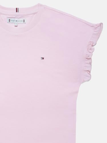 Girls Solid Regular Fit Cotton T-Shirt Pink