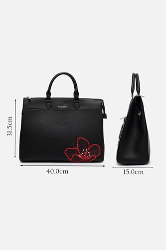 Allen Solly Womens embroidered black HANDBAG