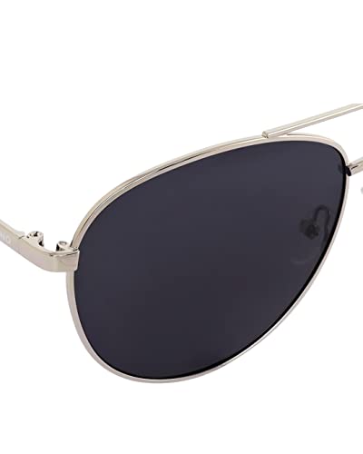 Giordano Unisex Aviator Polarized UV Protected Sunglasses, 58 Mm, Black