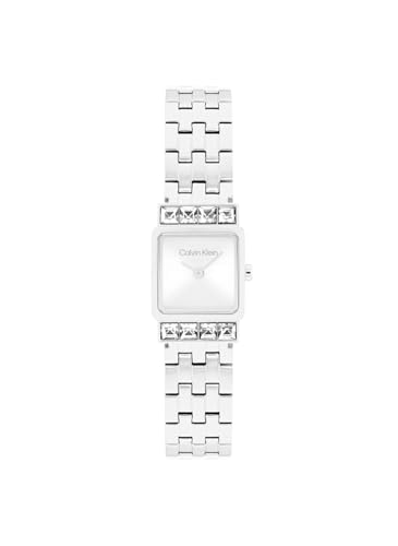 Calvin Klein Poise Qtz Basic Mini Silver White Rectangle Dial Women's Watch- 25100161