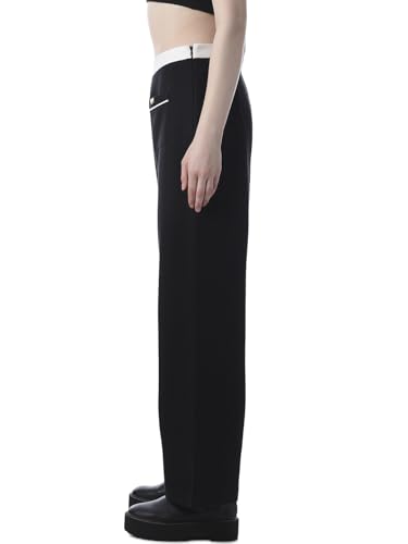 ONLY Women's Solid Straight Fit Mid-Rise Black Pants