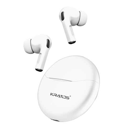 Kratos TW02 Ear Buds Wireless with 60H Playtime, Noise Isolation & Clear Calls, Bluetooth Earbuds with Voice Assistant, Ear Buds with Bluetooth V 5.3 & with Type C Fast Charging, IPX5 TWS Earphones