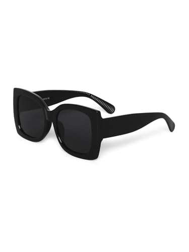 ONLY Women's Solid Regular Fit Black Sunglasses