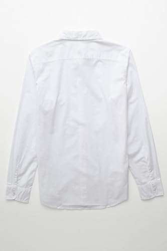 American Eagle Men White Everyday Poplin Button-Up Shirt