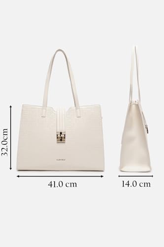 Allen Solly Womens textured white HANDBAG